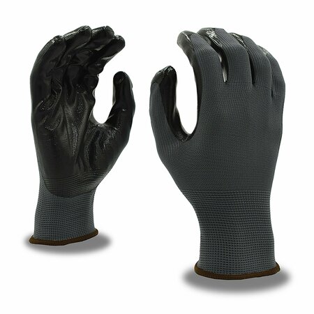 CORDOVA Nitrile Coated Machine-Knit Gloves, Cor-Touch, Gray, Nylon Shell, M, 12PK 6890GM